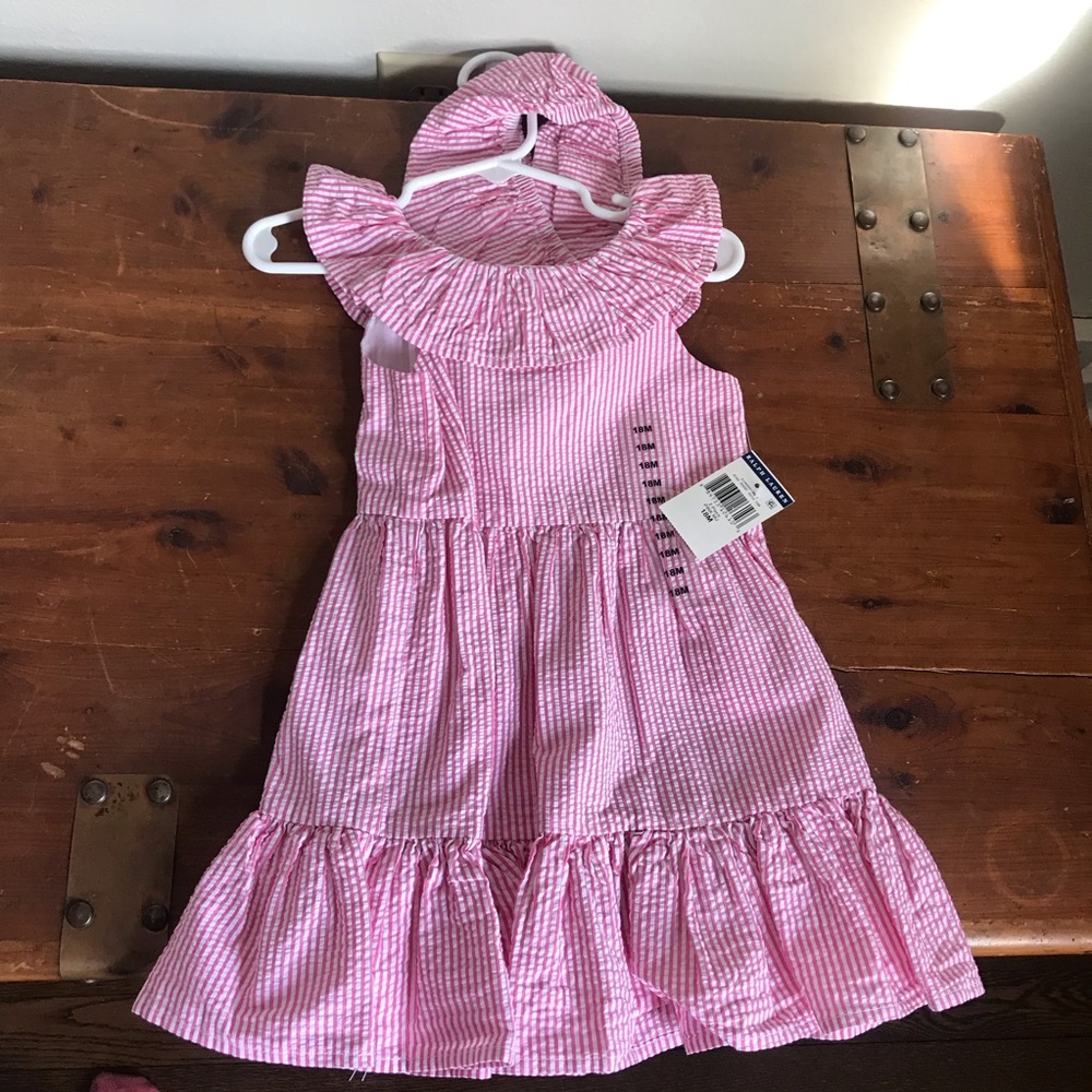 NWT Ralph Lauren pink seersucker dress